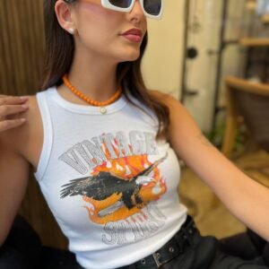 גופיה JANE לבנה Vintage Spirit Tank