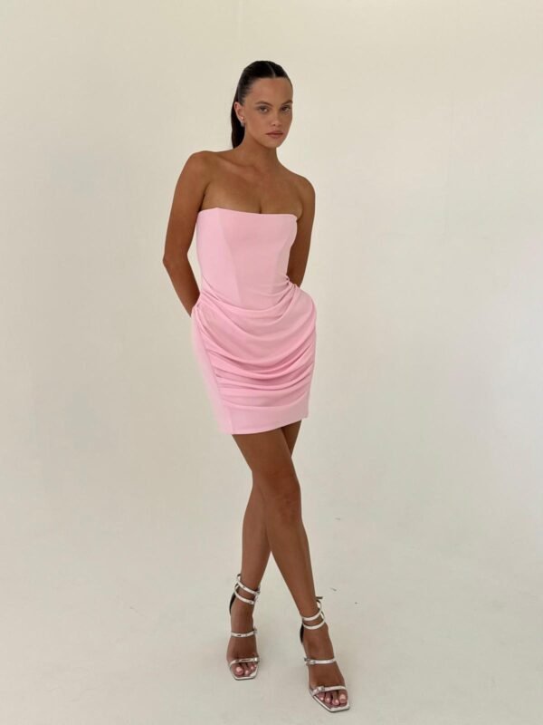 Shanev Draped Mini Dress Black